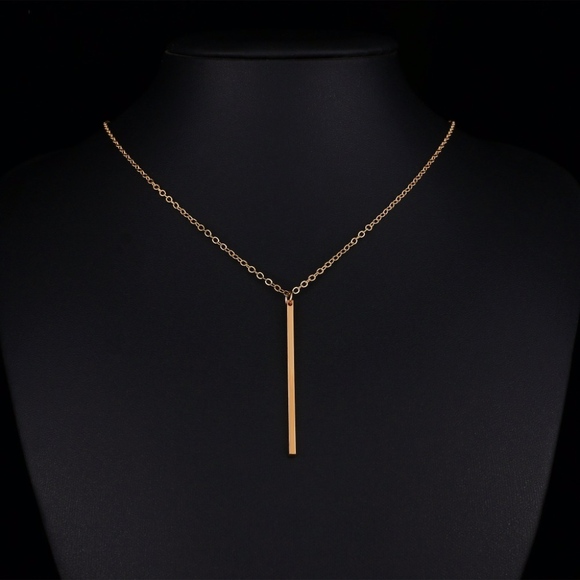 Jewelry Dainty Gold Bar Drop Pendant Necklace Poshmark